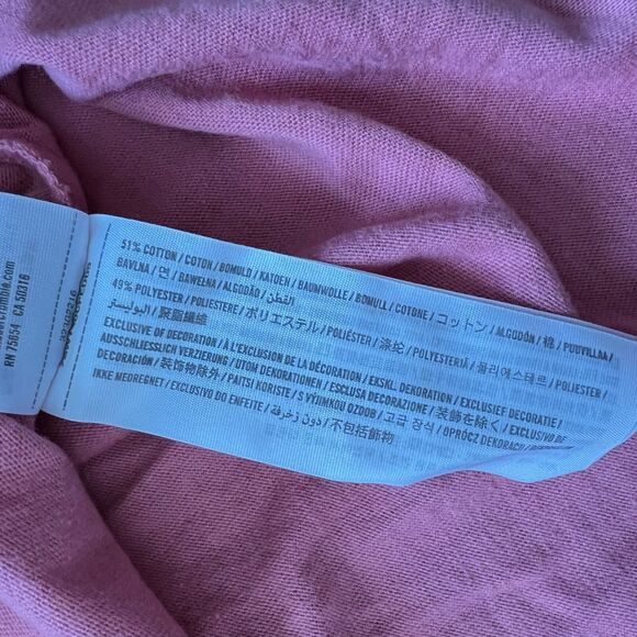 NWT Hollister Tee T-Shirt Men's Size M Graphic Long Sleeve Pink Palm Tree - Picture 9 of 10